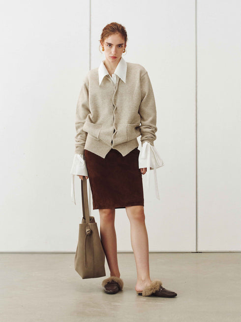 Suede Midi Skirt